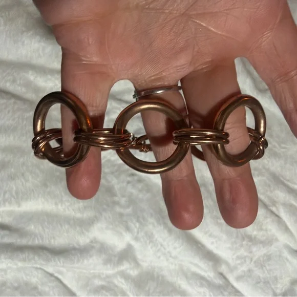 Vintage Copper Linked Statement Bracelet - Picture 3 of 3